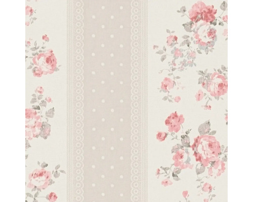 Tapete mit Rosenmuster und Punktmuster