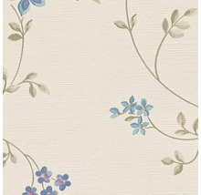 Tapete mit Blumenmuster und Leinwandstruktur