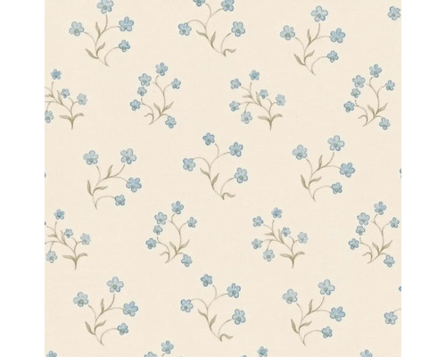 Muster mit blauen Vergissmeinnichtblüten auf beigem Hintergrund