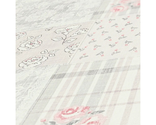 Tapete mit Rosenmuster und Streifen