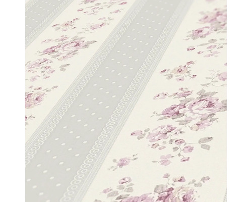 Tapete mit Rosenmuster und Streifen