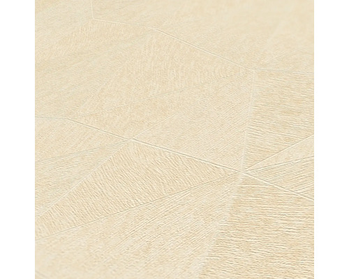 Detailansicht einer beigen Tapete mit geometrischen Mustern