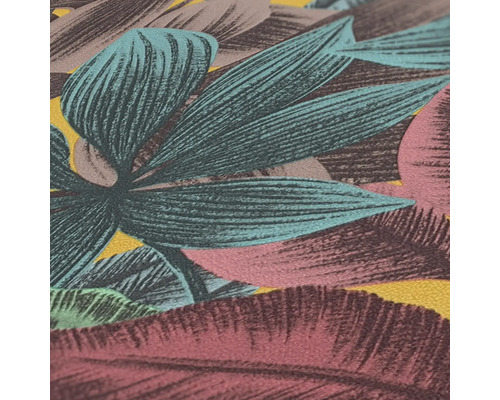 Nahaufnahme einer Tapete mit Blattmuster