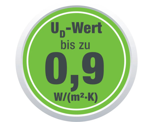 Ud-Wert bis zu 0,9 W/(m²·K)