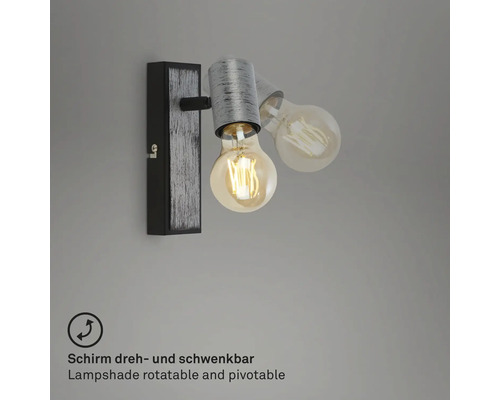 Wandleuchte mit drehbarem und schwenkbarem Lampenschirm