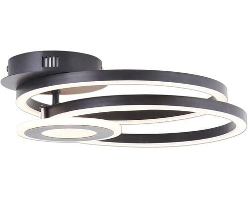 Schwarze LED Deckenleuchte mit ringförmigem Design