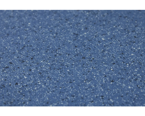 Nahaufnahme eines blauen Bodenbelags mit gesprenkeltem Muster