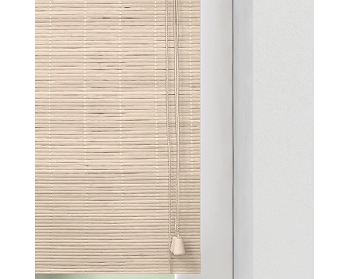 Bambusrollo mit Zugschnur am Fenster