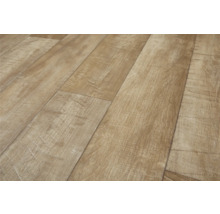 Nahaufnahme von Vinylboden in Holzoptik.