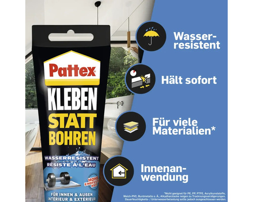 Pattex Kleben statt Bohren Montagekleber Tube