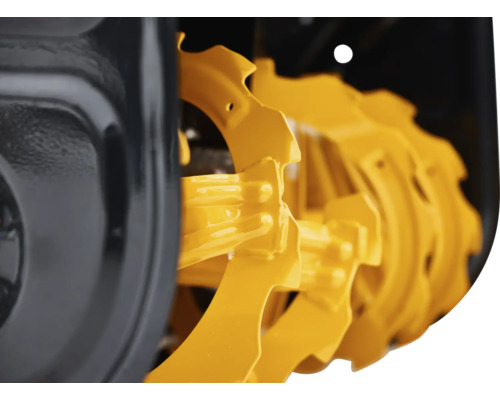 Nahaufnahme der Fräse einer Schneefräse