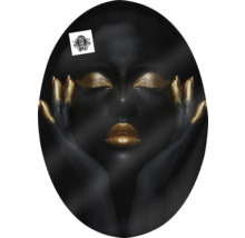 Dekoration Gemälde mit Gesicht und goldenen Akzenten