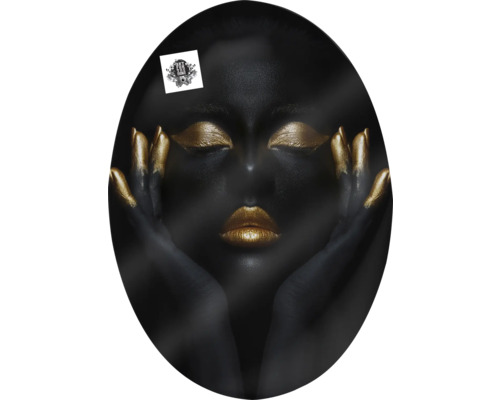 Dekoration Gemälde mit Gesicht und goldenen Akzenten