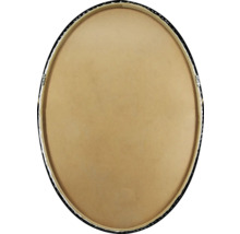 Rückseite eines ovalen Spiegels mit Rahmen und Aufhängung