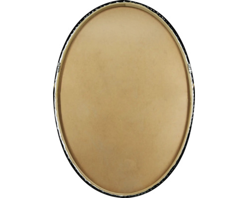 Rückseite eines ovalen Spiegels mit Rahmen und Aufhängung