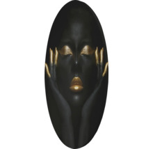 Dekoratives Wandbild mit Motiv einer Frau mit goldener Schminke