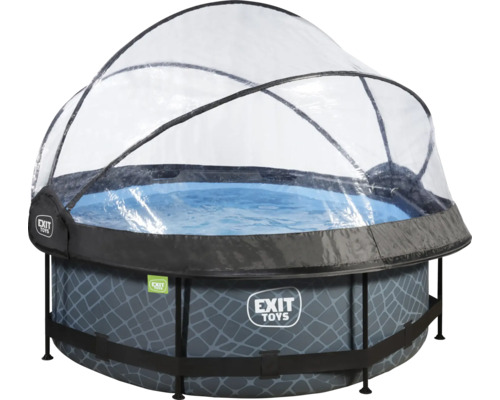Rundes EXIT Toys Schwimmbecken mit transparenter Abdeckung