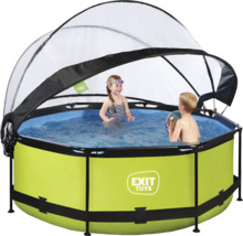 Aufstellpool Framepool-Set EXIT Lime rund Ø 244x76 cm inkl. Kartuschenfilteranlage & Abdeckung grün