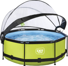 Aufstellpool Framepool-Set EXIT Lime rund Ø 244x76 cm inkl. Kartuschenfilteranlage & Abdeckung grün