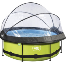 Aufstellpool Framepool-Set EXIT Lime rund Ø 244x76 cm inkl. Kartuschenfilteranlage & Abdeckung grün