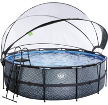 Aufstellpool mit Überdachung und Leiter