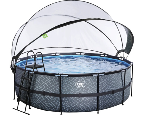 Aufstellpool mit Überdachung und Leiter