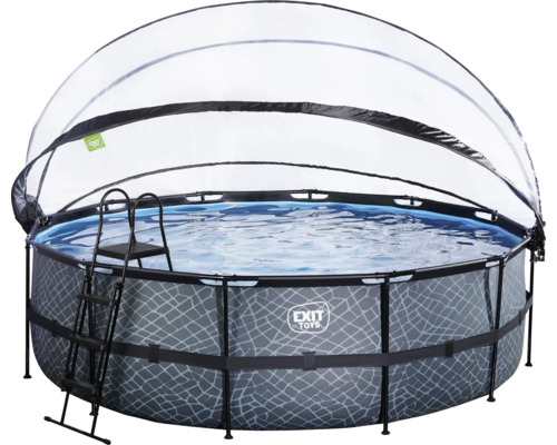 Aufstellpool mit Überdachung und Leiter