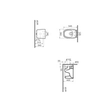 Wand-WC VitrA Plural Flush 2.0 Tiefspüler ohne Spülrand weiß glänzend mit Beschichtung ohne WC-Sitz 7830B403-0075-thumb-4