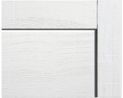 Detail einer weißen Tür mit Holzstruktur