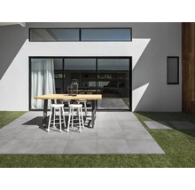 Feinsteinzeug Terrassenplatte Terra Cenere rektifizierte Kante 60 cm x 60 cm x 2 cm