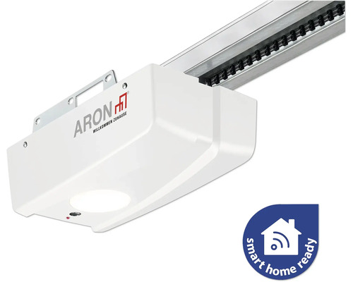 Aron Logo Garagentorantrieb mit Schiene und Smart Home Ready Siegel
