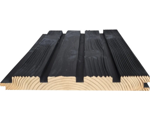 Profilholz aus Holz, schwarz