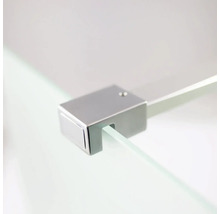 Detailansicht einer Glasbodenhalterung aus Metall