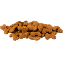 Haufwerk von Hundekuchen in Knochenform
