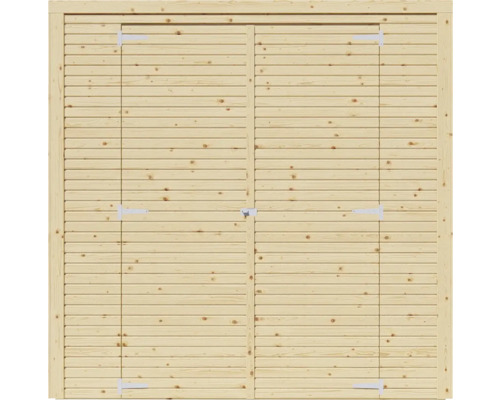 Doppeltür aus Holz für ein Gartenhaus