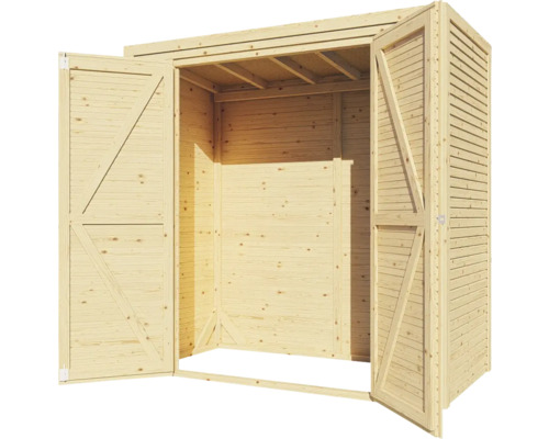 Offener Holz Geräteschuppen für den Garten