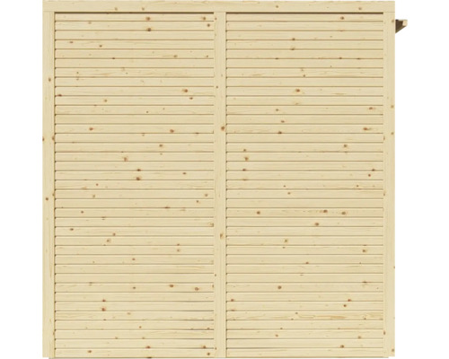 Holzwand mit horizontaler Bretterstruktur für Gartenhaus oder Geräteschuppen
