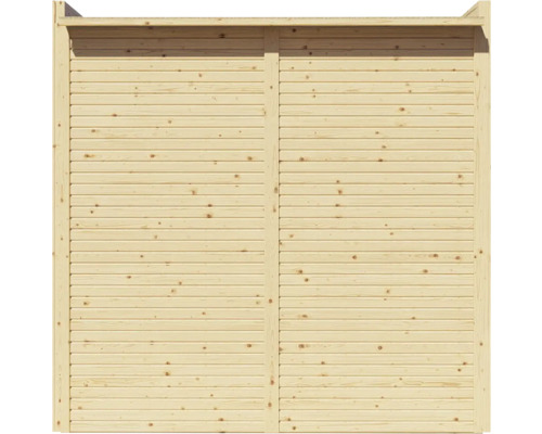 Holzzaun mit horizontalen Lamellen für den Garten