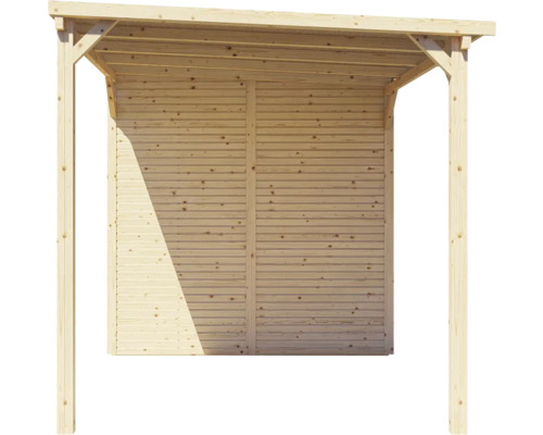 Holzunterstand mit Dach und Rückwand