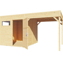 Gartenhaus aus Holz mit Doppeltür und Vordach
