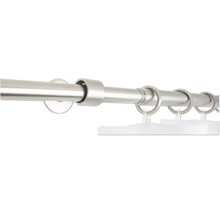 Gardinenstangen Set ausziehbar 2in1 edelstahl-optik 120-210 cm Ø 16/19 mm