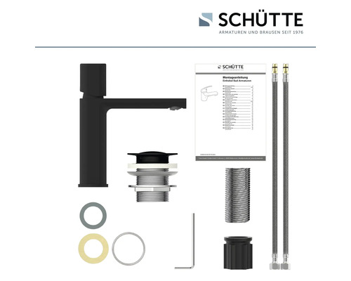 Schütte Waschtischarmatur, inklusive Ablaufgarnitur, Montagezubehör und Bedienungsanleitung