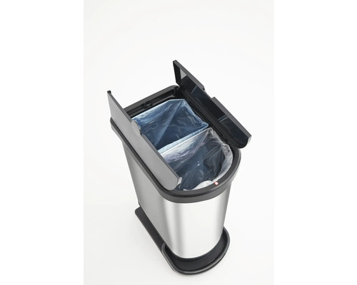 Abfalleimer mit zwei Fächern und Müllbeuteln