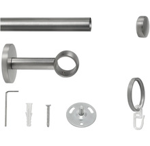 Gardinenstangenset mit Stange, Trägern, Endstücken, Ringen und Befestigungsmaterial
