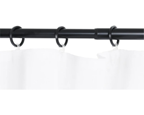Gardinenstange mit Gardinenringen und Vorhang