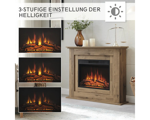 Elektrokamin mit drei Helligkeitsstufen