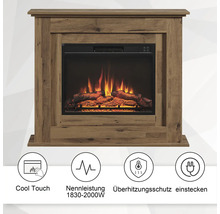 Elektrischer Kamin mit Holzrahmen und Flammeneffekt