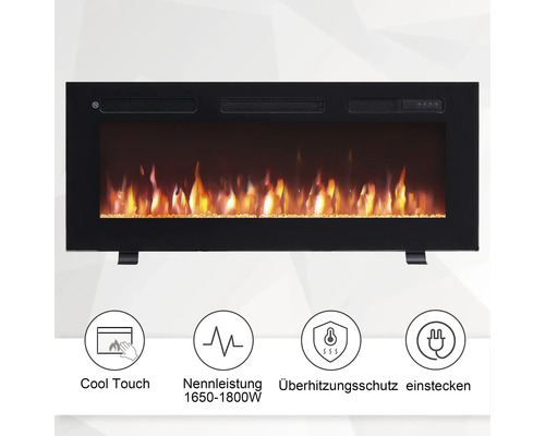Elektrischer Kamin mit Flammen-Effekt und verschiedenen Schutzfunktionen