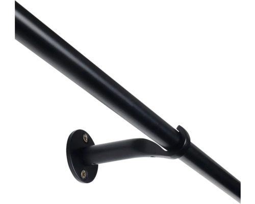 Schwarzer Geländerpfosten mit Handlaufhalterung