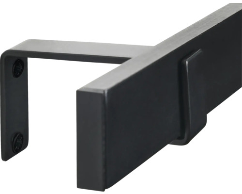 Schwarze Gardinenstangenhalterung für die Wandmontage